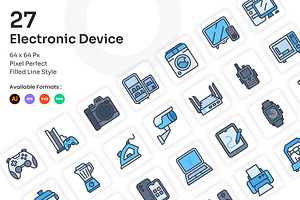 Electronic Device Icons Filled Line, an Icon by Kmg Design