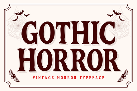 Gothic Horror is a distressed font, a Serif Font by Brown Cupple