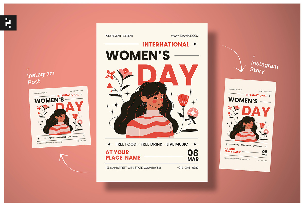 Simple International Womens Day, a Flyer Template by Neermana (Photo 1 of 4)