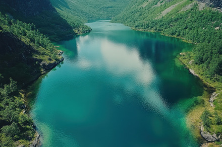 Stunning aerial view of pristine lak, a Photo by Iftikhar Alam