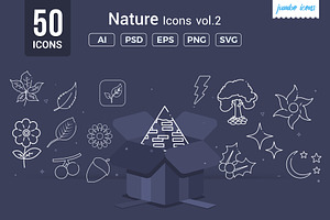 Nature Line Icons V2, an Outline Icon by Jumbo Icons