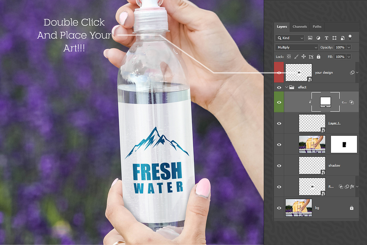 Water Bottle Mockup #09, a Product Mockup by alexandeerco (Photo 2 of 5)