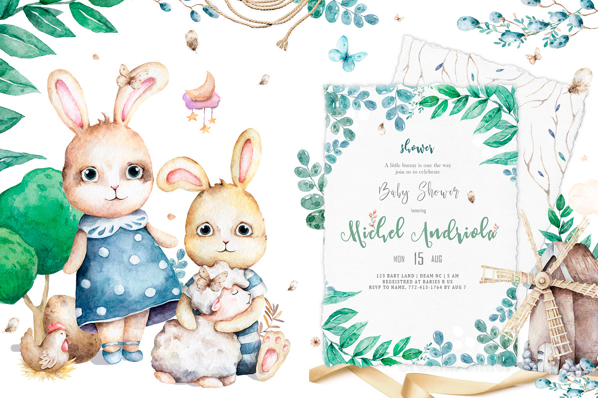 Happy Easter Spring Set, an Animal Illustration by Ann Art Houze (Photo 3 of 17)