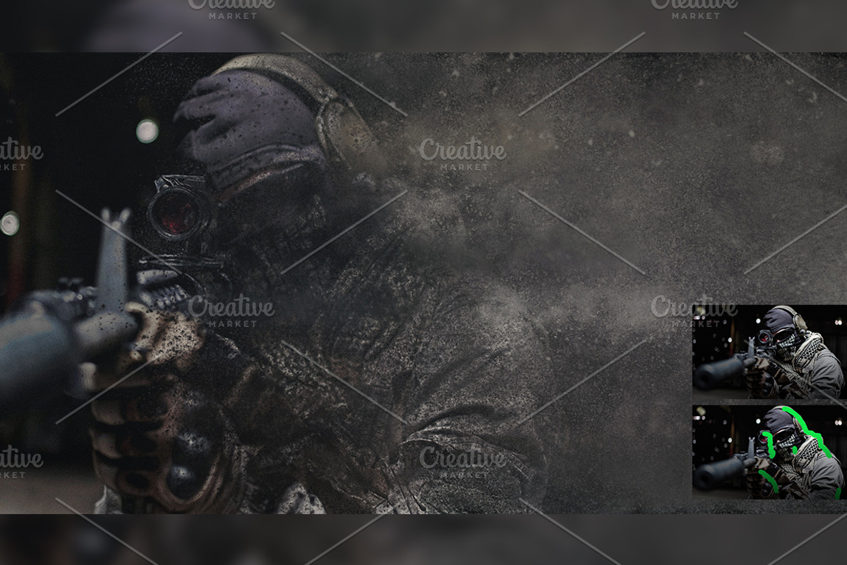 Dust Caos Explosion Effect, an Action Add-On by MockupSpace (Photo 3 of 7)