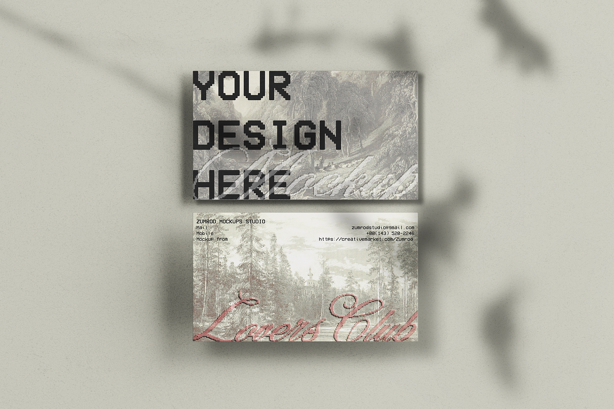 Valentine Club Embossed Visit Card, a Mockup by Zumrod (Photo 3 of 3)