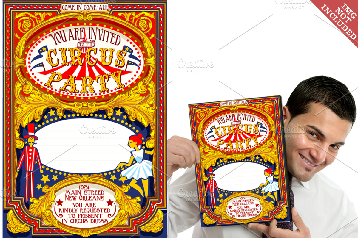 Circus Party Carnival Poster, a Decorative Illustration by Aurielaki Stock Images (Photo 1 of 2)