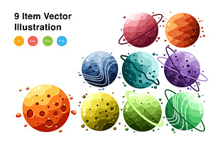 Planet Collection Vector Illustratio