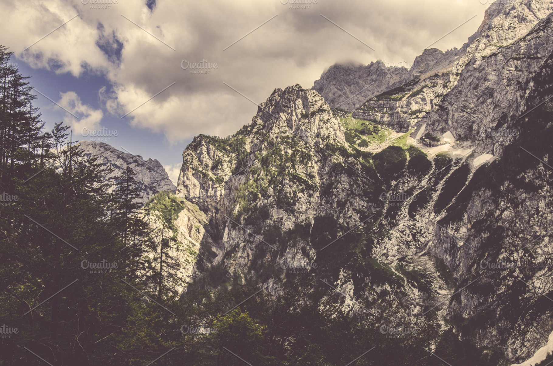 Mystical Mountains Grass And Snow Containing Mountains Sky And Grass