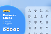 Business Ethics Icon Set, an Outline Icon by Nathaya Studio (Thumbnail 1 of 2)
