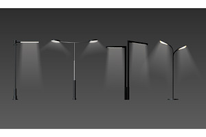 Realistic street lamp. Modern city, an Object Illustration by Stock-Smart-Start