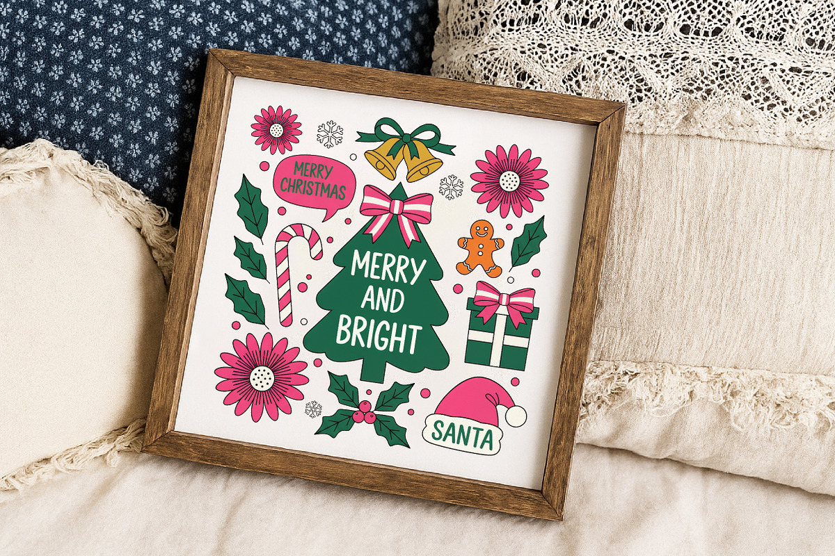 Merry and Bright Christmas Hand Draw, an Illustration by Libby Wishes (Photo 8 of 8)