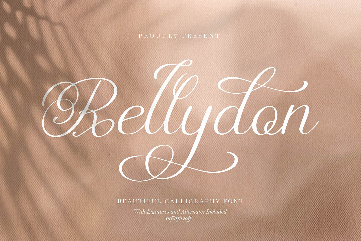 Rellydon Beautiful Calligraphy Font, a Script Font by Denustudios (Photo 1 of 13)