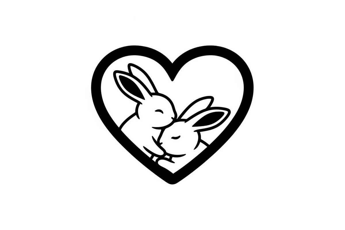 Cute Bunny Love Silhouette Icons, an Illustration by Creativeshirt (Photo 46 of 51)