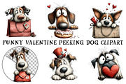 Funny Valentine Peeking Dog Clipart, an Illustration by OK Design (Thumbnail 2 of 6)