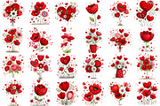 Valentine's Flowers Clipart, an Illustration by Pixels.Craft (Thumbnail 4 of 5)