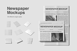Newspaper Mockups, a Books & Magazine Mockup by graphiccrew