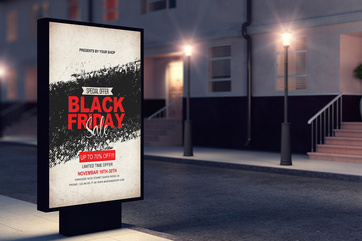 Vintage Black Friday Sale Flyer, a Flyer Template by Madhabi Studio (Photo 5 of 6)