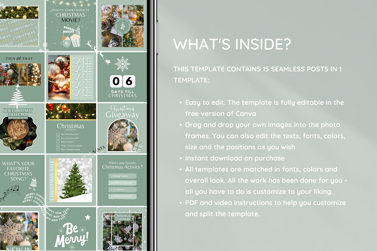 Christmas Instagram Puzzle, a Social Media Template by SunshineStudioBoutique (Photo 2 of 7)