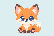 Cute Kawaii Fox Sitting Cartoon, an Animal Illustration by Artpon Illustration (Thumbnail 1 of 3)