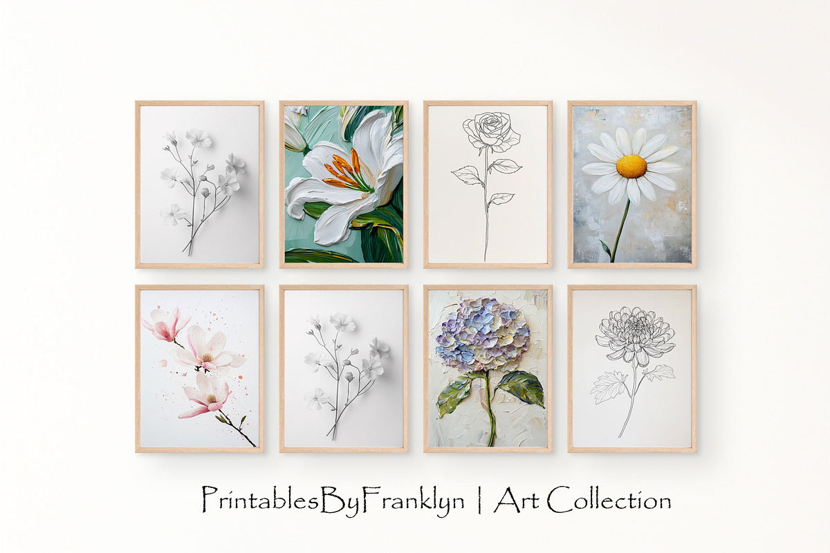 Flower Wall Art Collection, an Illustration by PrintablesByFranklyn (Photo 7 of 9)