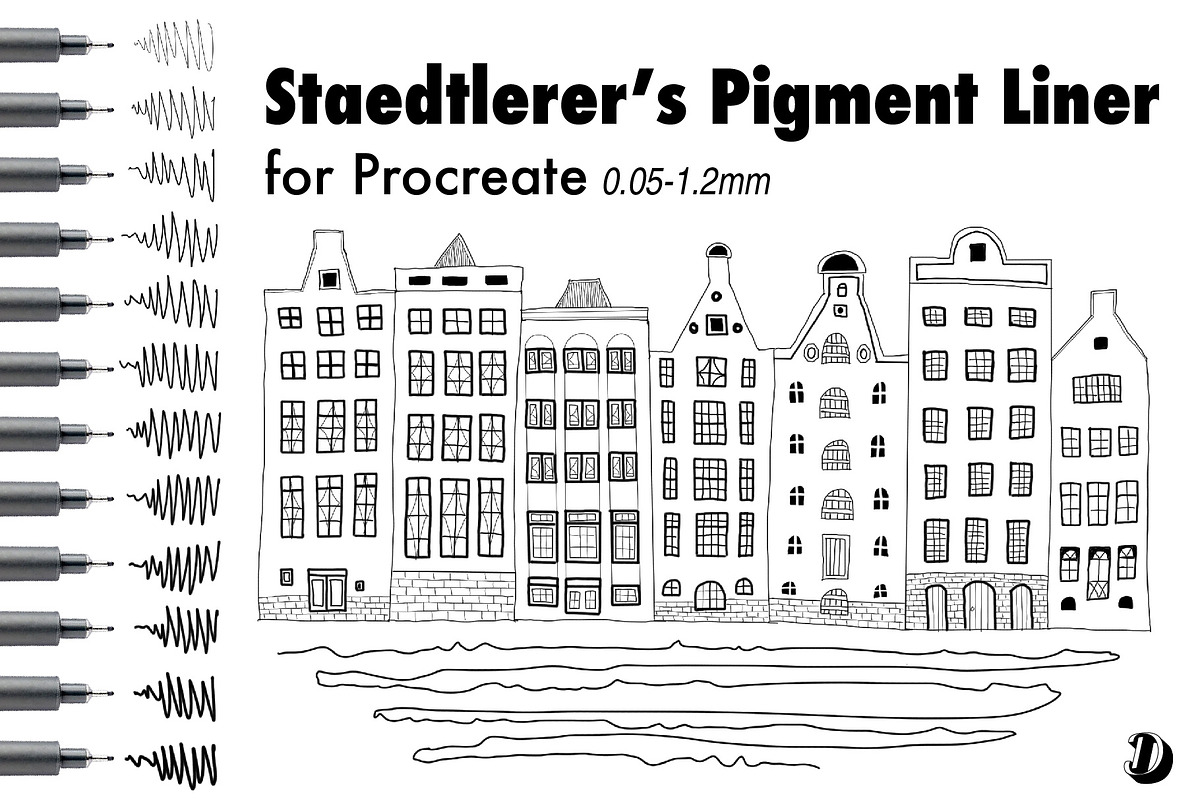 Pigment Liner For Procreate, a Brush Add-On by Design Material Co. (Photo 1 of 4)