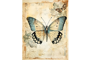 Vintage Book Page With Butterfly