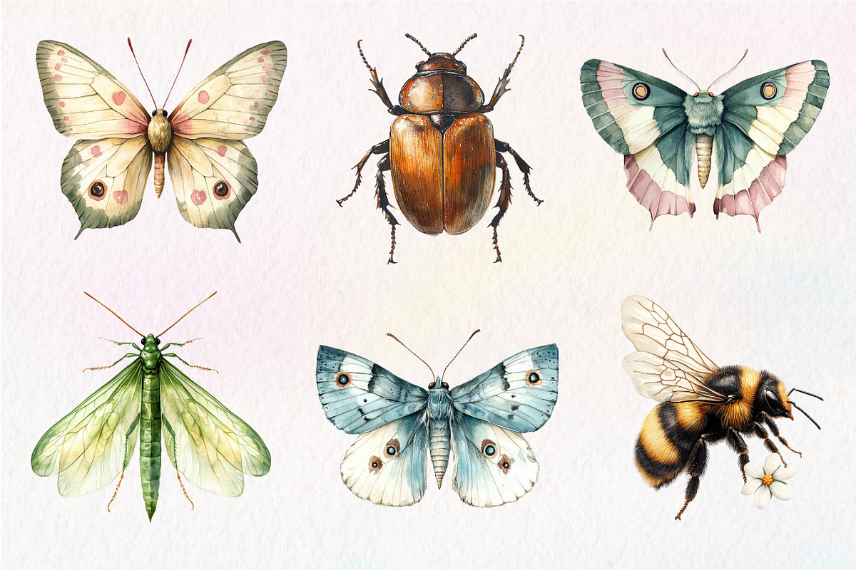 Vintage Spring Insect Clipart, an Illustration by Dream Creation (Photo 6 of 7)