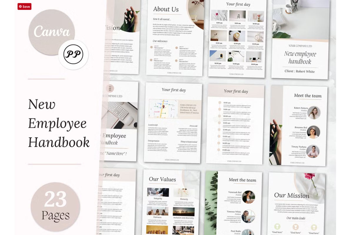New Employee Handbook Template, a Branding & Logo Template by PittaFinePrint (Photo 1 of 4)