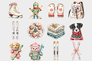 Whimsy Christmas Ski Lodge Clipart, a Seasonal Illustration by Design Market (Thumbnail 2 of 5)