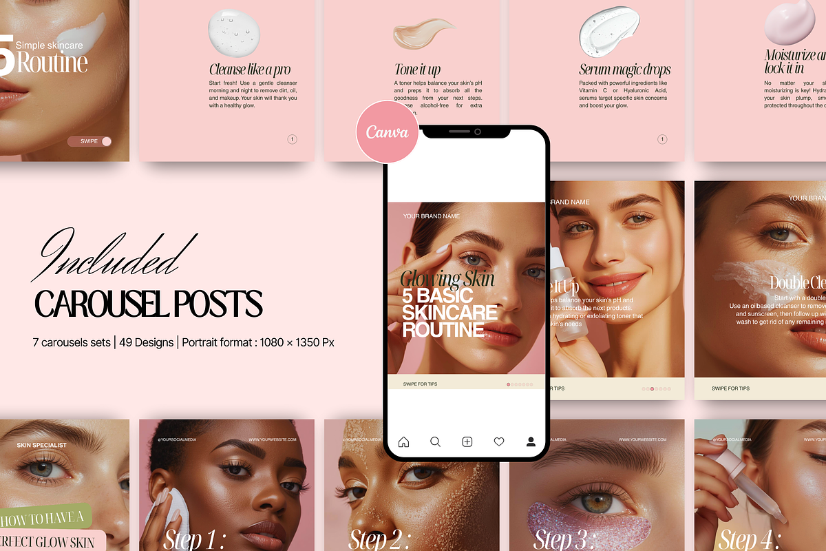 Pink Blush Skincare Social Media Kit, a Social Media Template by My Template Studio (Photo 14 of 20)