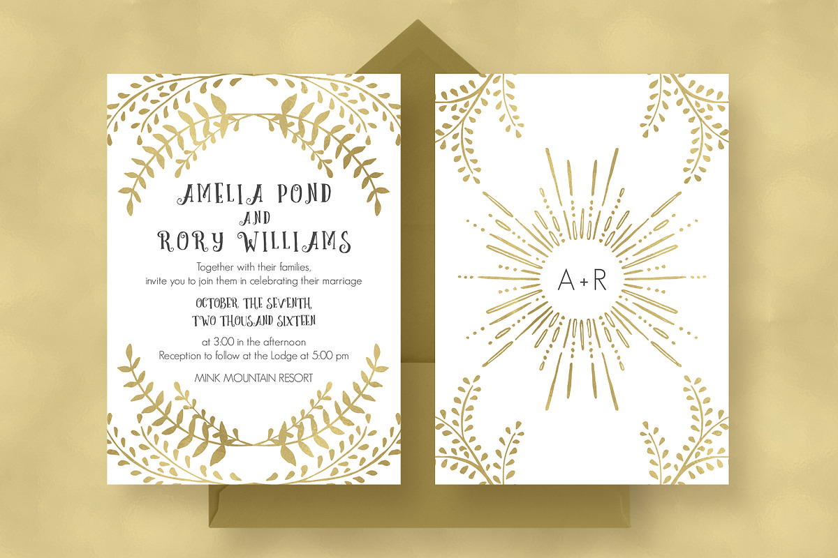 Gold Wedding Invitation Suite, an Invitation Template by Knotted Design (Photo 2 of 5)