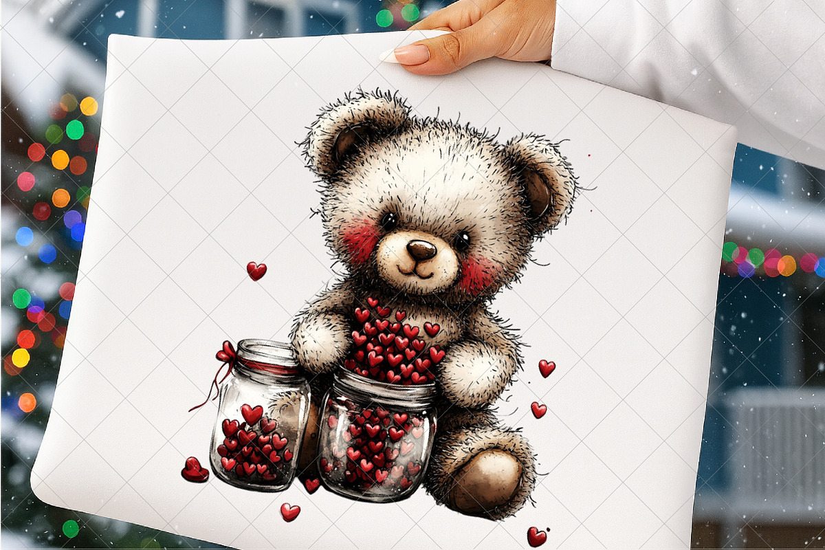 Valentines Teddy Bear Clipart, an Illustration by SinaCreation (Photo 5 of 7)