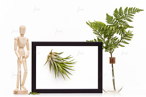 Black styled frame isolated mockup