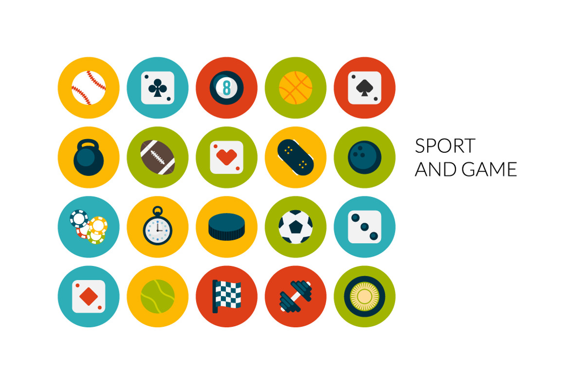 Flat icons set - Sport and Game, an Icon by sidmaydesign