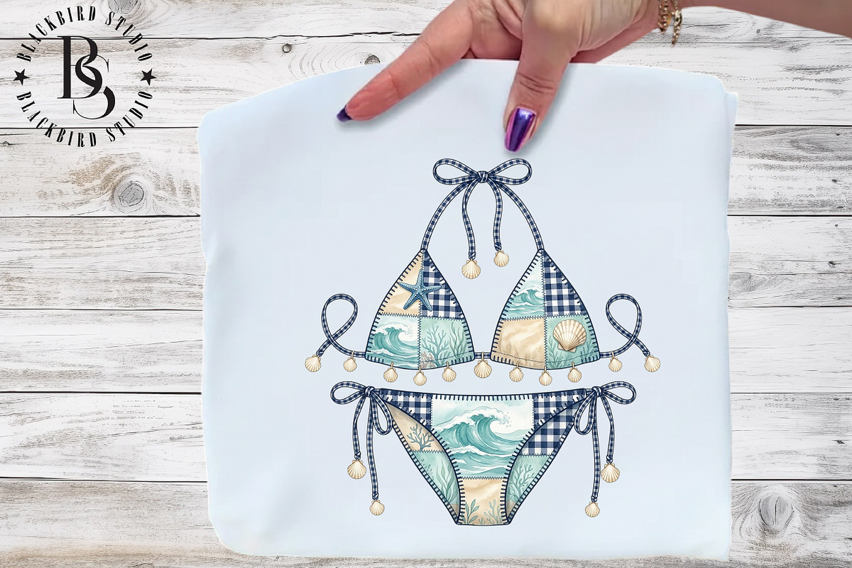 Nautical Coastal Bikini PNG, a Work Illustration by Black Bird Studio (Photo 2 of 4)