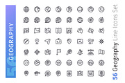 Geography Line Icons Set, an Outline Icon by Voysla's Shop (Thumbnail 2 of 4)