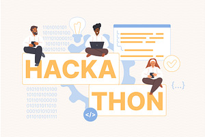 Hackathon infographic banner, a Technology Illustration by Lemberg Vector