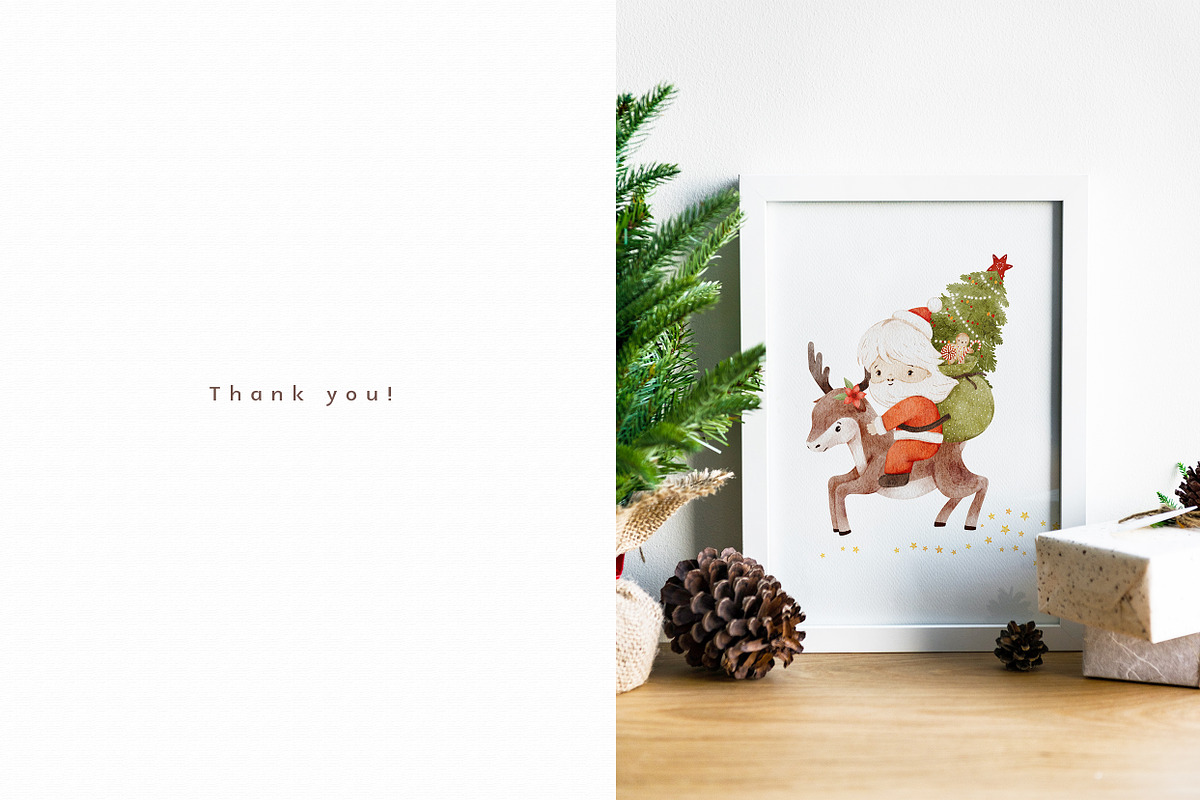 LITTLE CHRISTMAS watercolor animals, an Animal Illustration by erasovas (Photo 12 of 12)