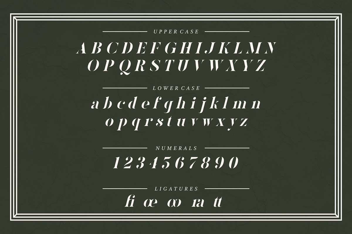 Kinlock - Elegant Stencil Serif, a Serif Font by Surplus Type Co (Photo 5 of 7)