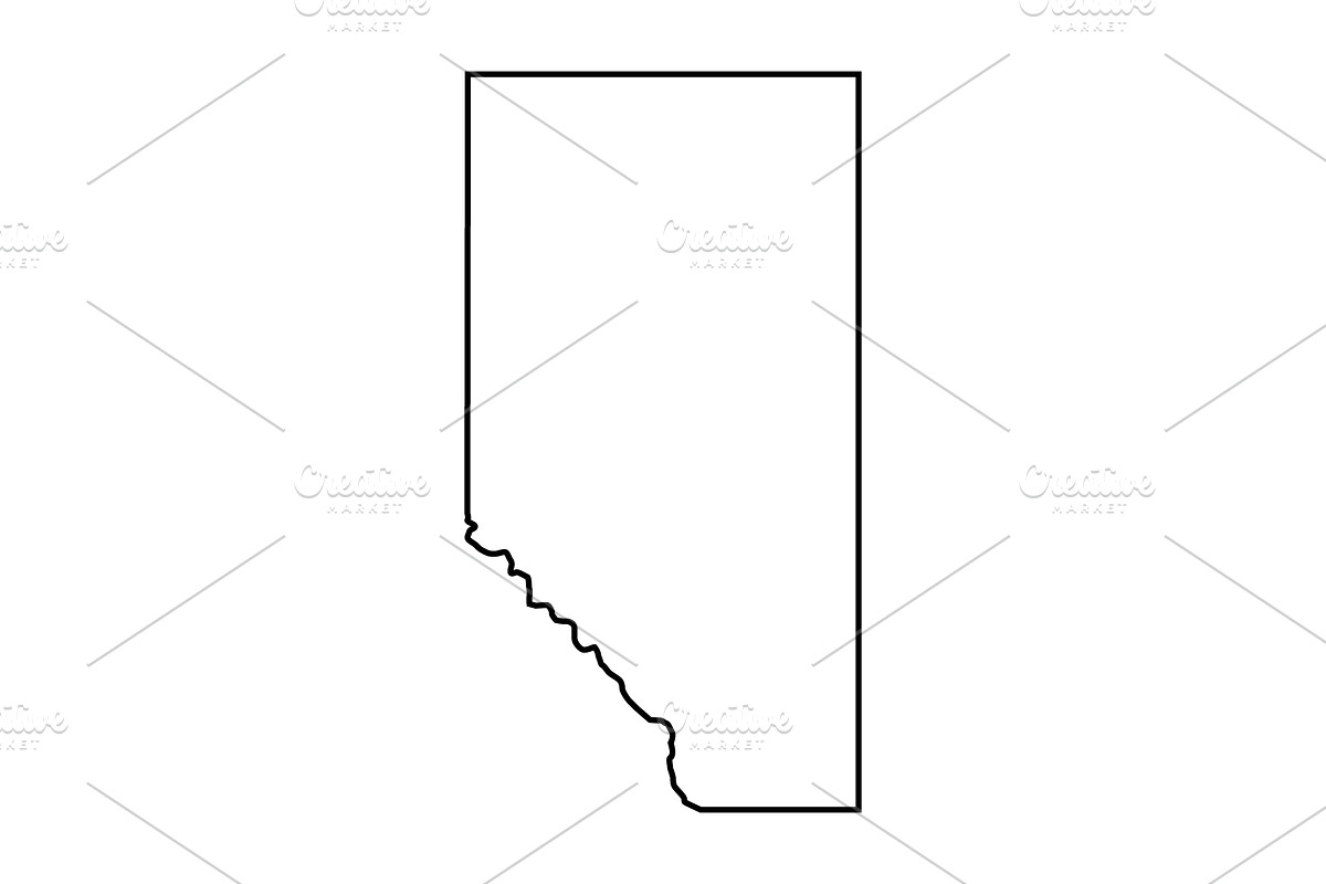 Alberta map outline, an Icon by Mark1987