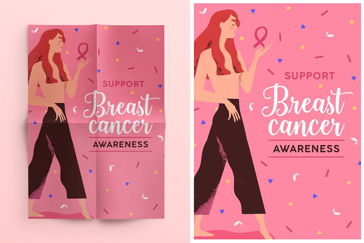 Breat Cancer Awareness Month Posters, a Healthcare Illustration by Good Studio (Photo 2 of 4)