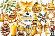 Gold Sparkle Christmas Clipart, an Illustration by Canvas Craft (Thumbnail 1 of 7)