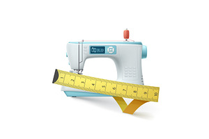 sewing machine with measure tape on, an Object Illustration by IfH