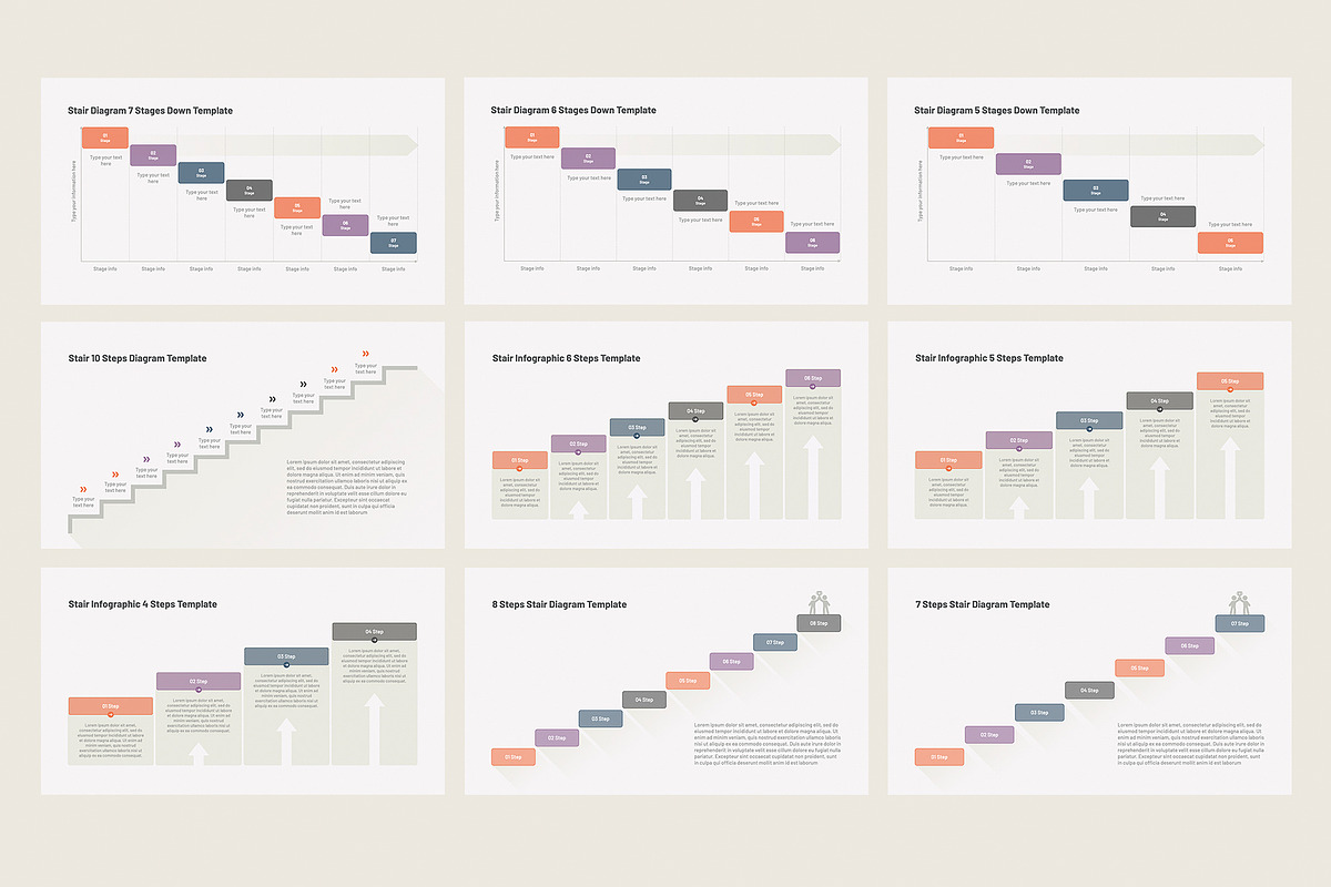 Stair Diagram Template Google Slides, a Presentation Template by HiSlide.io (Photo 4 of 7)