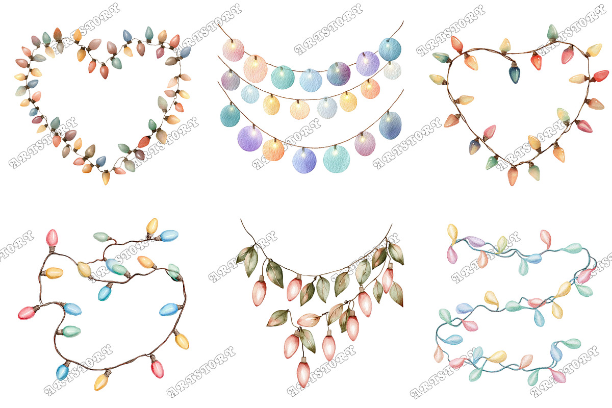 Christmas Light Strings Clipart, an Illustration by designcity5 (Photo 2 of 5)