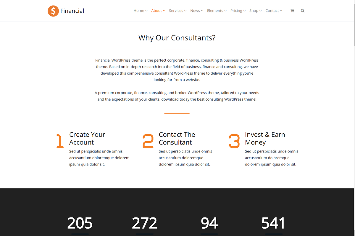Financial Accounting WordPress Theme, a WordPress Template by Visualmodo (Photo 4 of 41)