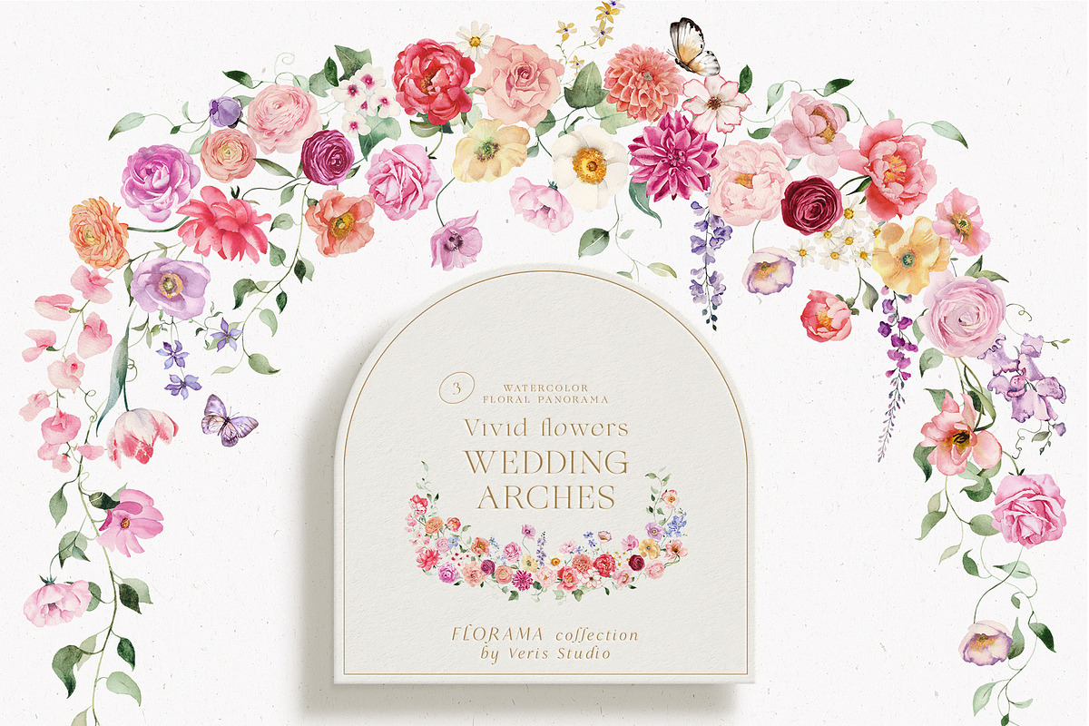 Florama Watercolor Floral Summer Set, a Decorative Illustration by Veris Studio (Photo 16 of 23)