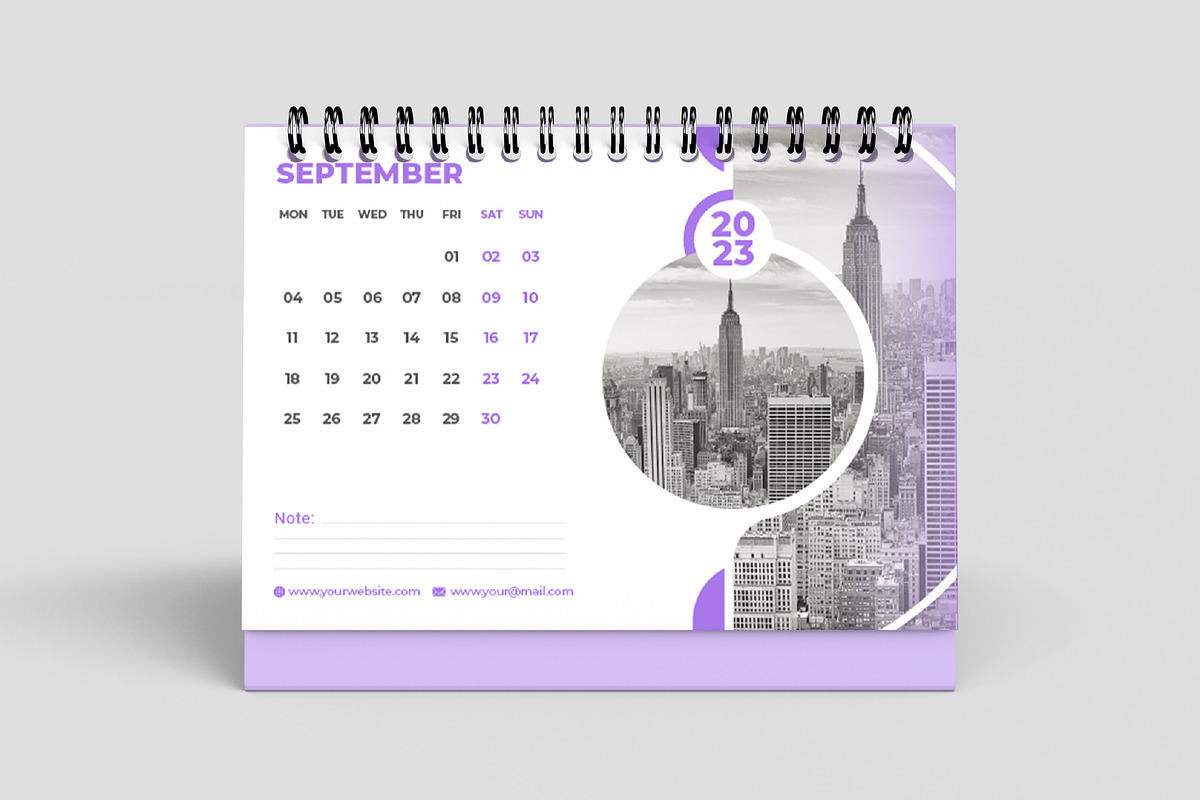 Desk Calendar 2023 Template 2 Desing, a Templates & Theme by Mk_Studio (Photo 2 of 3)