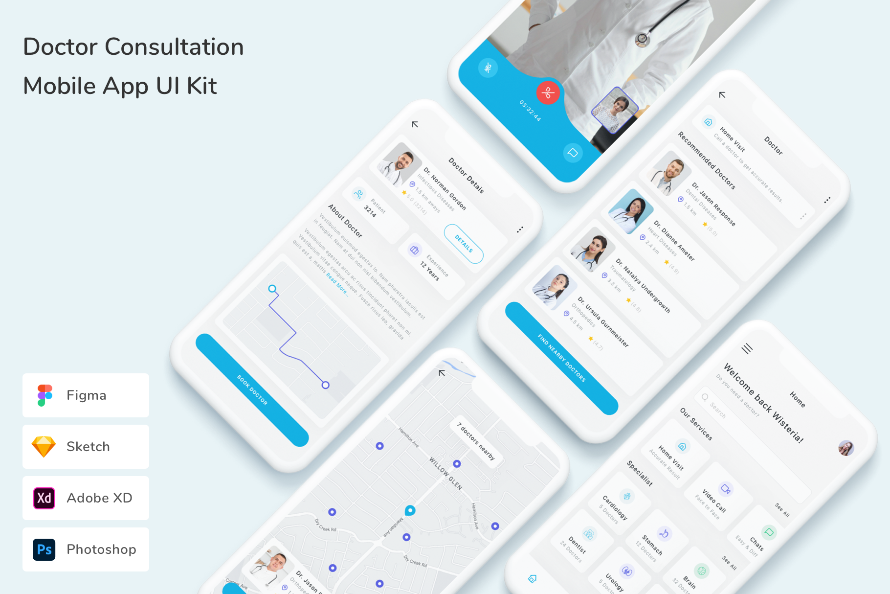 Doctor Consultation App UI Kit, an UI Kit Template by Betush