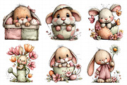 Whimsical Spring Bunny Clipart, an Illustration by Daily.Designs (Thumbnail 3 of 8)